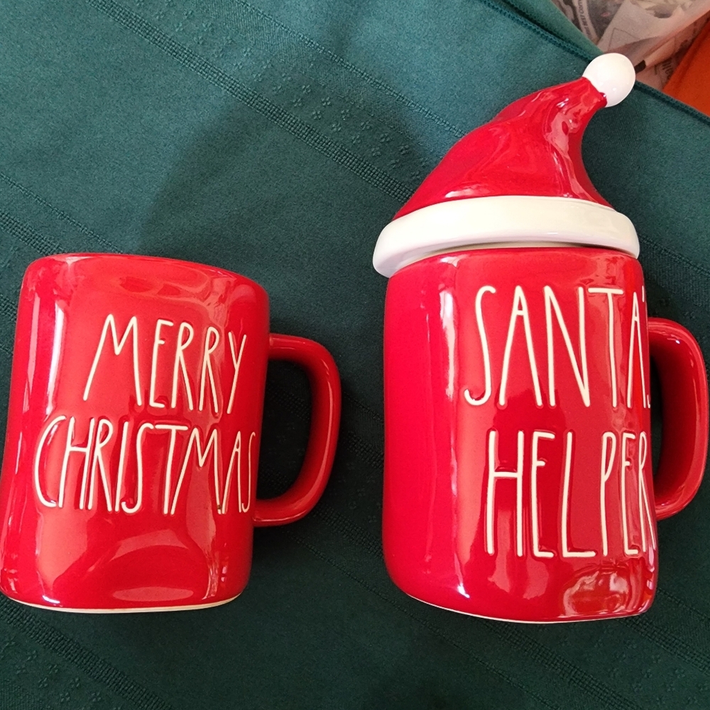 Rae Dunn 1 mug and 1 mug with hat